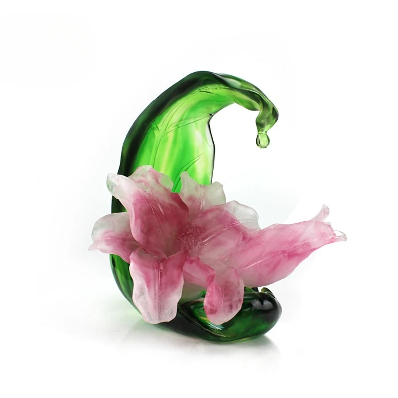 New Gifts Wedding Gifts Glazed Glass Crystal Lily Craft Home Decoration Ornaments
