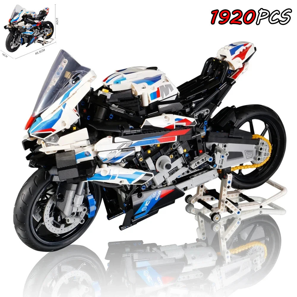 1920pcs Technic1000 RR Motorcycle Model Kit for Adults, Build and Display Motorcycle Set with Authentic Features MINISO