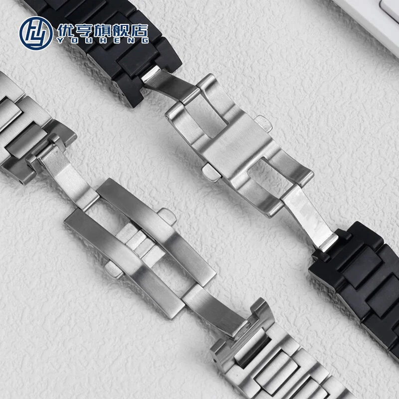 Per Cartier serie PASHA cinturino concavo in acciaio di precisione solido catena per orologi da uomo e da donna 18-10mm 20-12mm 22-14mm