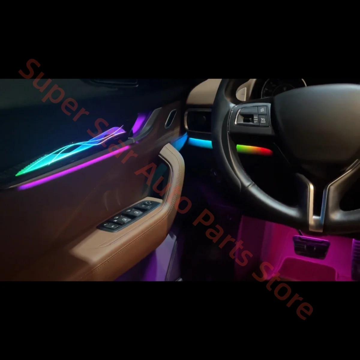Ambient Light For Maserati Levante Automotive interior lighting upgrade car accessories Interior trim strip carbon fiber grain