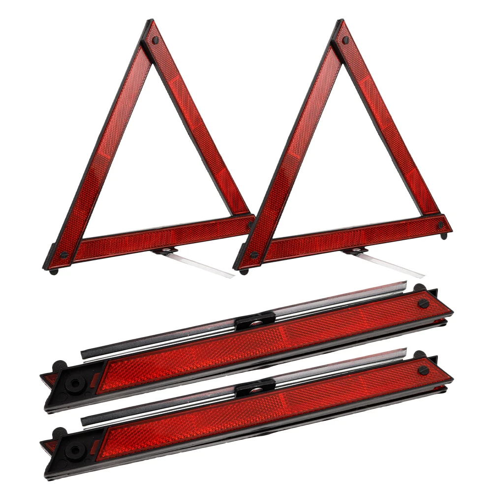 4pcs Triangle Warning Sign Reflective Car Safety Roadside Emergency Foldable Traffic Tool VehicleTriangles