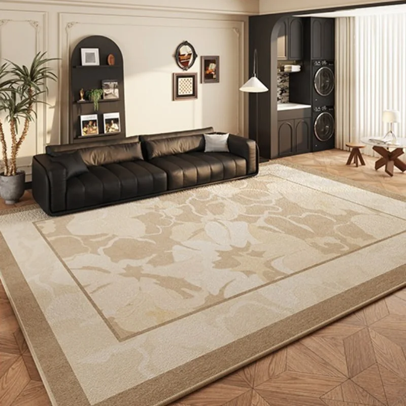 

French Minimalist Living Room Carpet High-end Luxury Floral Print Bedroom Rug Fashionable Art Decor Coffee Table Floor Mat Tapis