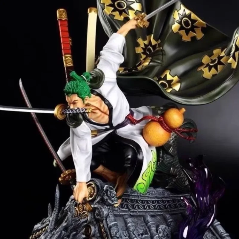 One Piece Sammler-Actionfigur Gk Roof Kimono Roronoa Zoro Drei-Messer-Kampffähigkeit Anime-Modell