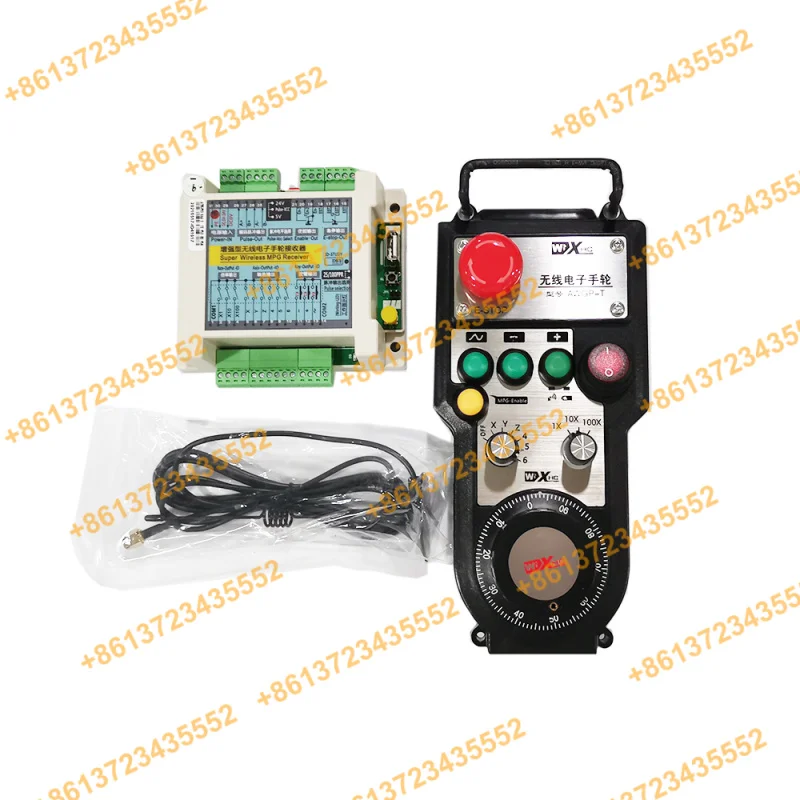 

Xhc easy to use CNC mpg with e-stop 6 axis wireless handwheel pendant manual pulse generator