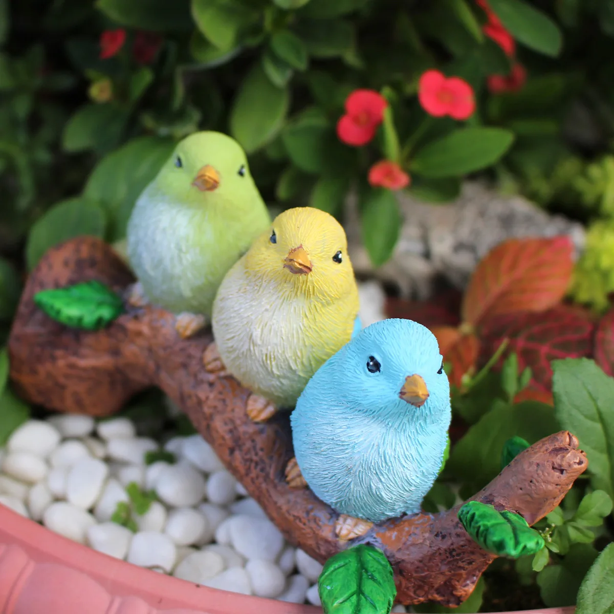 1pc Colorful Bird Tree Hanging, Simulated Bird, Wall Decoration Interesting And Innovative Bird Statues For Courtyard