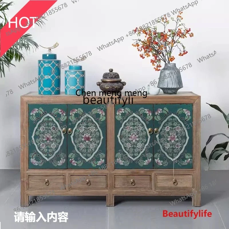 cn8350 ss the entrance cabinet is simple and antique, and the painted storage foyer cabinet is for home storage