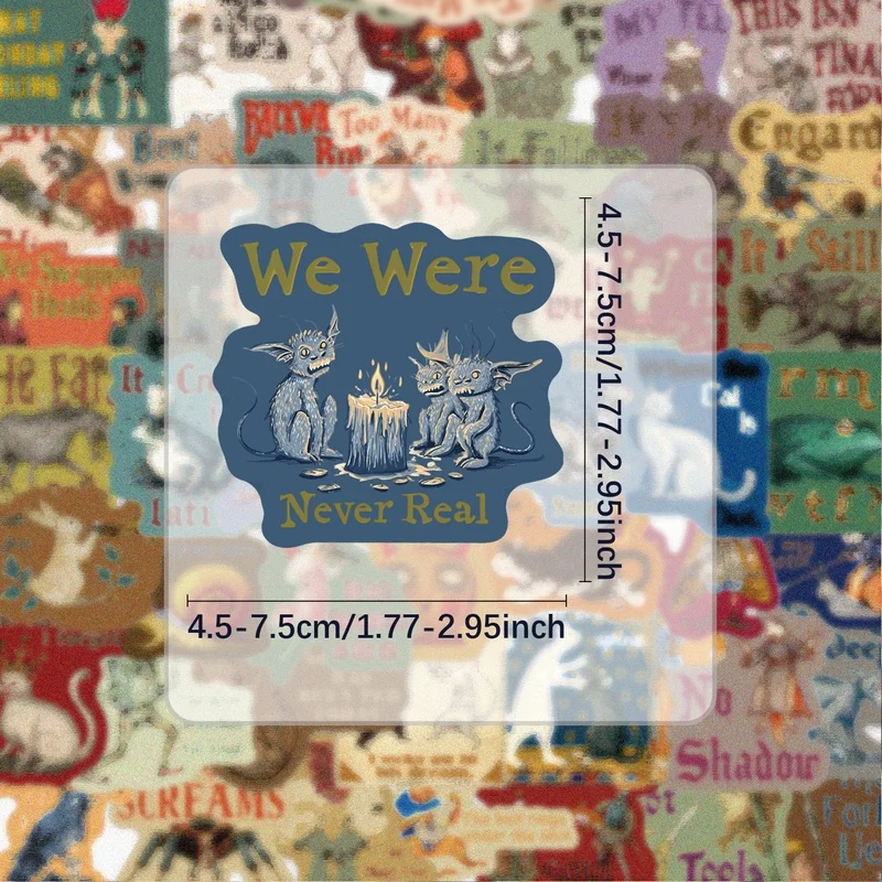 50 Średniowiecznych, Dziwacznych, Abstrakcyjnych Naklejek Graffiti, Żywe Naklejki, Idealne do Dekoracji Butelek na Wodę, Laptopów, Telefonów Komórkowych, Bagażu, Deskorolek, Gitar, Pudełek Prezentowych, Dekoracji na Przyjęcia