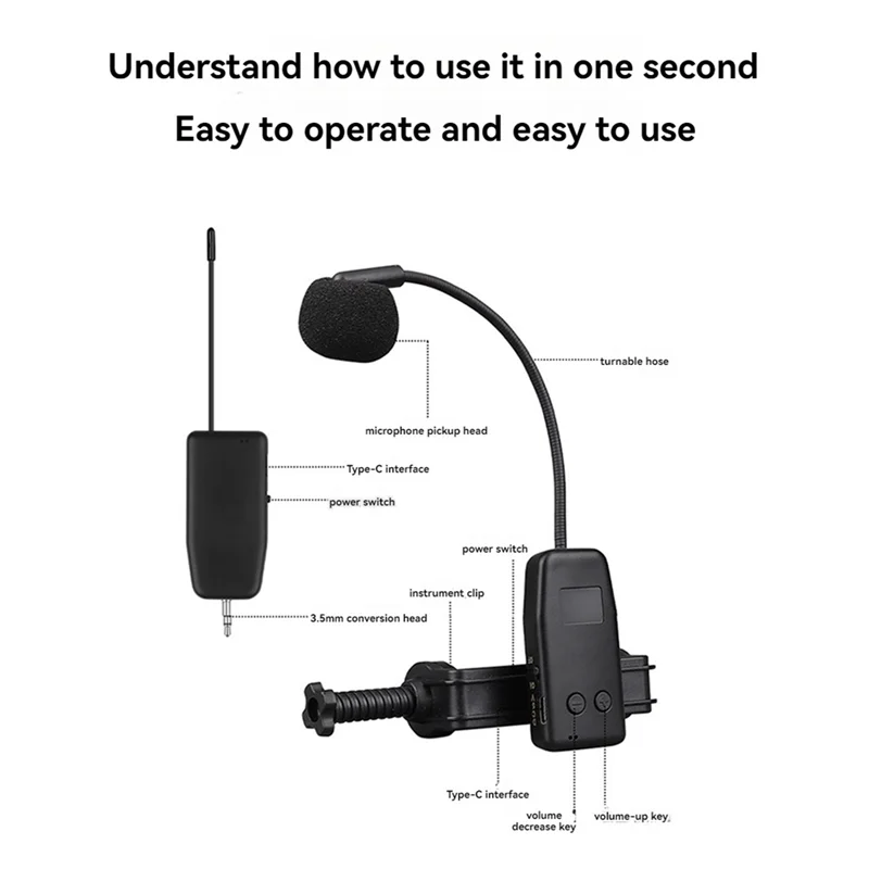 CGDS-Violin Wireless Microphone Musical Instrument Microphone Stage Performance Audio Receiver And Transmitter
