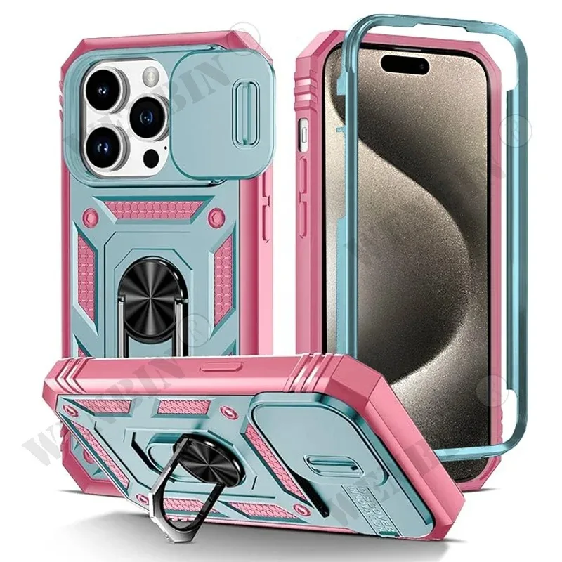 Hülle für iPhone 18 Pro Max 16 15 14 13 12 11 Pro Max Mini Plus 17e 16e, robust, mit Kamera, 360-Grad-Ständerabdeckung
