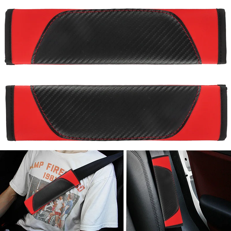 2PCS Leather Car Seat Belt Cover Safety Belt Shoulder Protection Pads For Mercedes Benz AMG CLA CLS W212 W213 W204 W205 W176 GLA