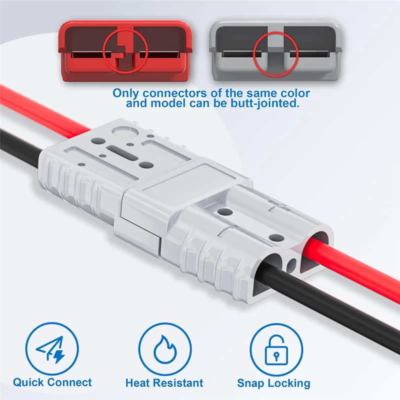 

LLCS-50A Быстроразъемный разъем для аккумулятора с проводом 8AWG и монтажным кронштейном, комплект разъемов для удлинительного кабеля