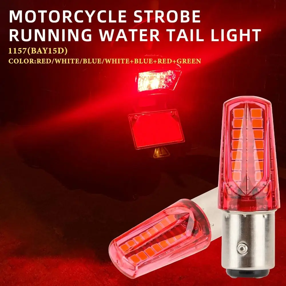 1/2/4Pcs Flashing Warning Reversing Motorcycle Led Lights 2835 LED 1157 Socket Brake Light Stop Lamp Strobe Headlight Bulbs