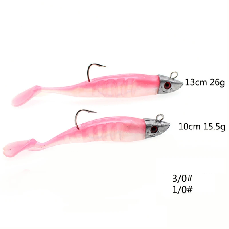 10cm 15.5g 13cm 26g T Tail Soft Lure Jig Head Soft Fishing Lure With Barbed Hook