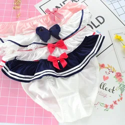 Cute Cosplay Girls' Panties Comfortable Milk Silk Women's Lingerie Sexy Lace Edge Lady Briefs Seamless Ruffles Fmeale Knickers