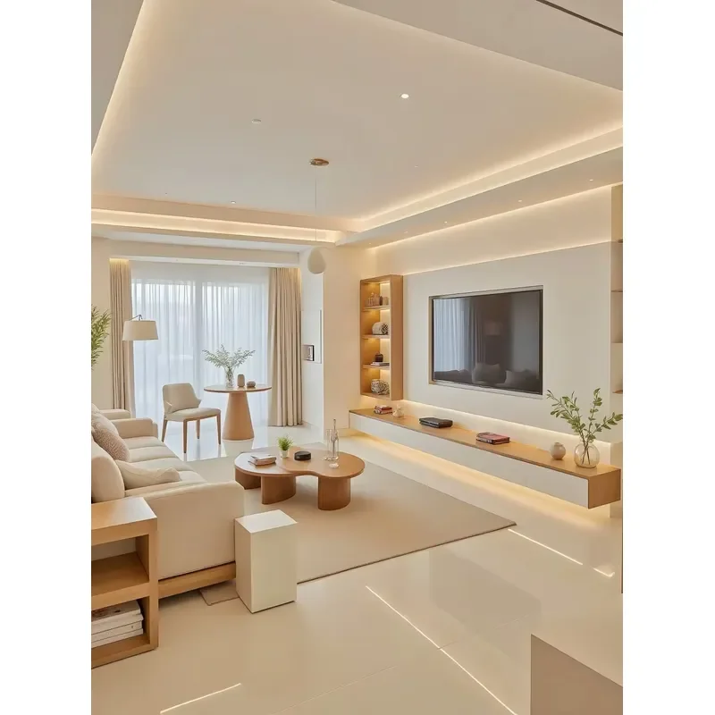 Large Modern Wood TV Cabinet with Luxury Finish Eco Friendly Storage Unit for Living Room Hotel and Shopping Mall Use