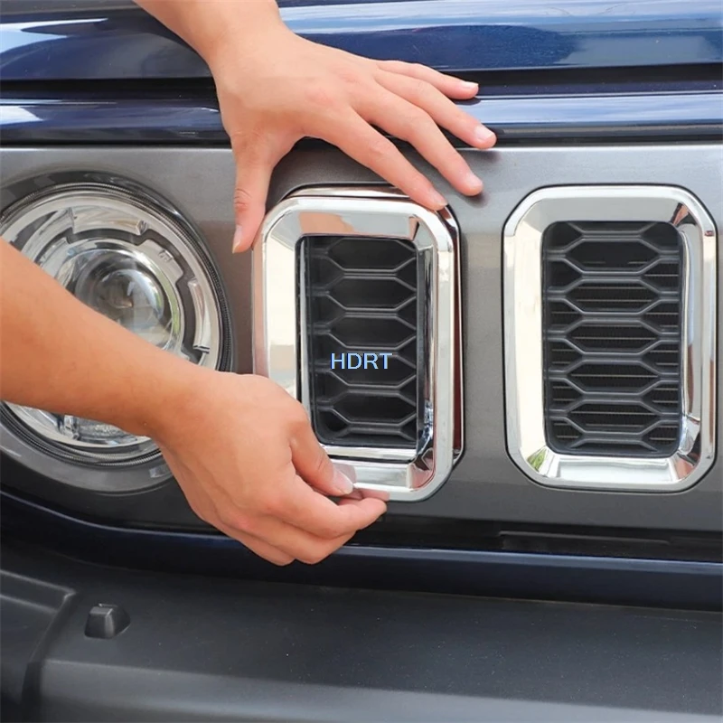 For Suzuki Jimny Sierra/K‑car JB74 JB64 2023 + Car Front Racing Grills Frame Air Intake Ring Cover Accessories Exterior Sticker