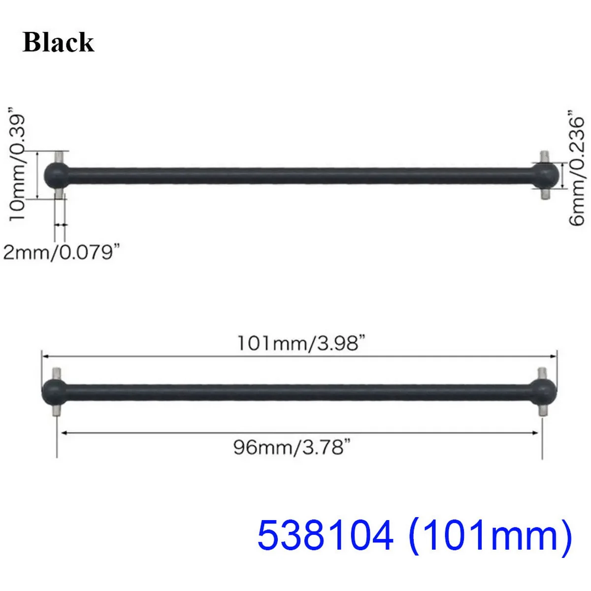 HSP Unlimited 2 Stück RC Auto Stahl Metall Antriebswelle Dogbone Länge 61 mm 63 mm 70 mm 77 mm 84 mm 87 mm 89,5 mm 100 mm