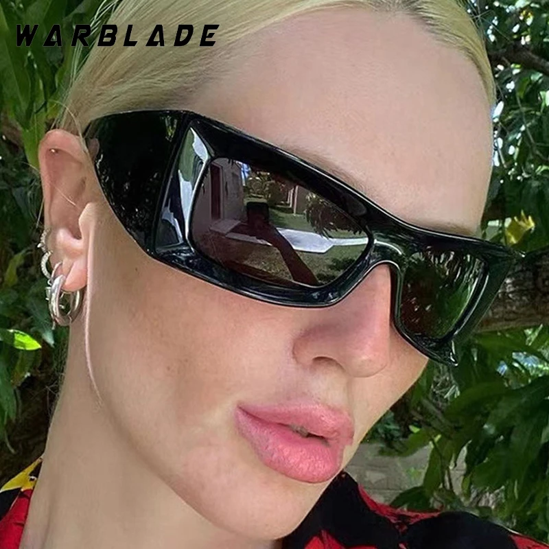 

Punk Y2K Oversized Wrap Around Cat Eye Women Sunglass Luxury Brand Design Men Sunglass Outdoor Cycling Sport Shade Goggles UV400