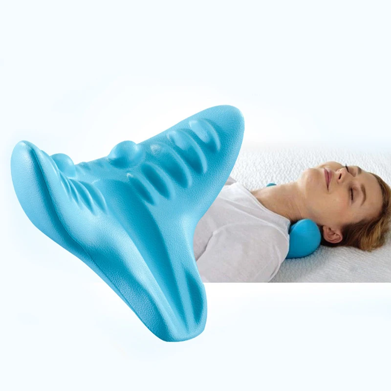 Neck Shoulder Stretcher Massager Relaxer Cervical Chiropractic Traction Device Pillow for Pain Relief Cervical Spine Alignment