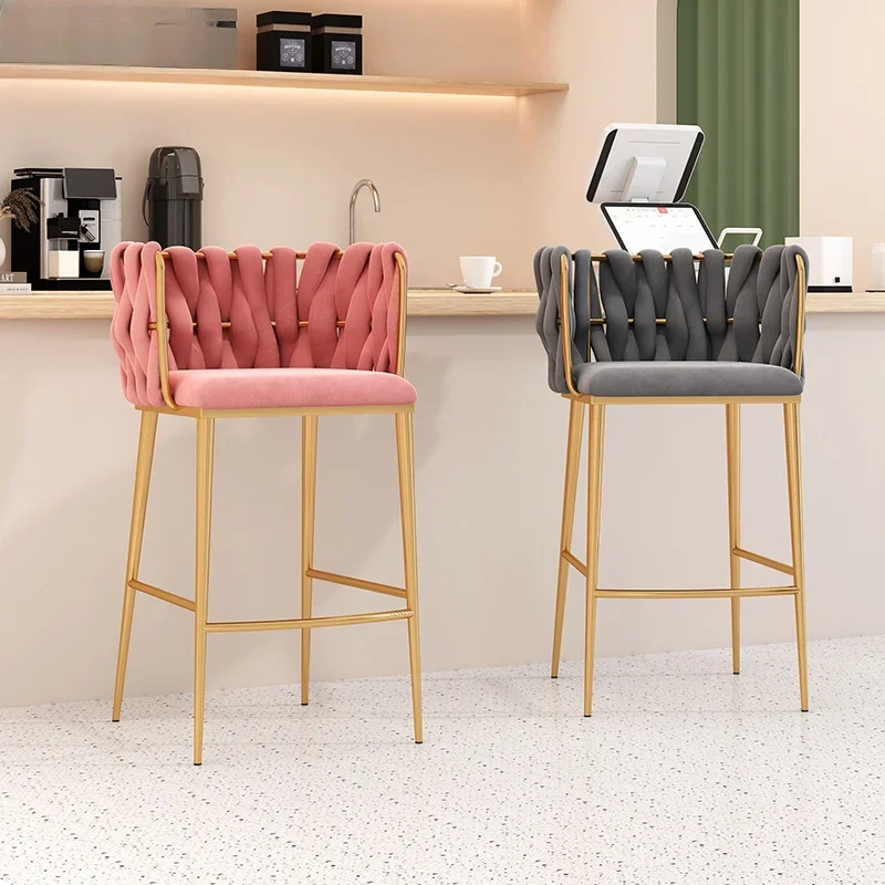 Modern Counter Bar Stools - Nordic Office Replica Designer Seating Reception High Metal Chair Minimalist Tabouret De Bar