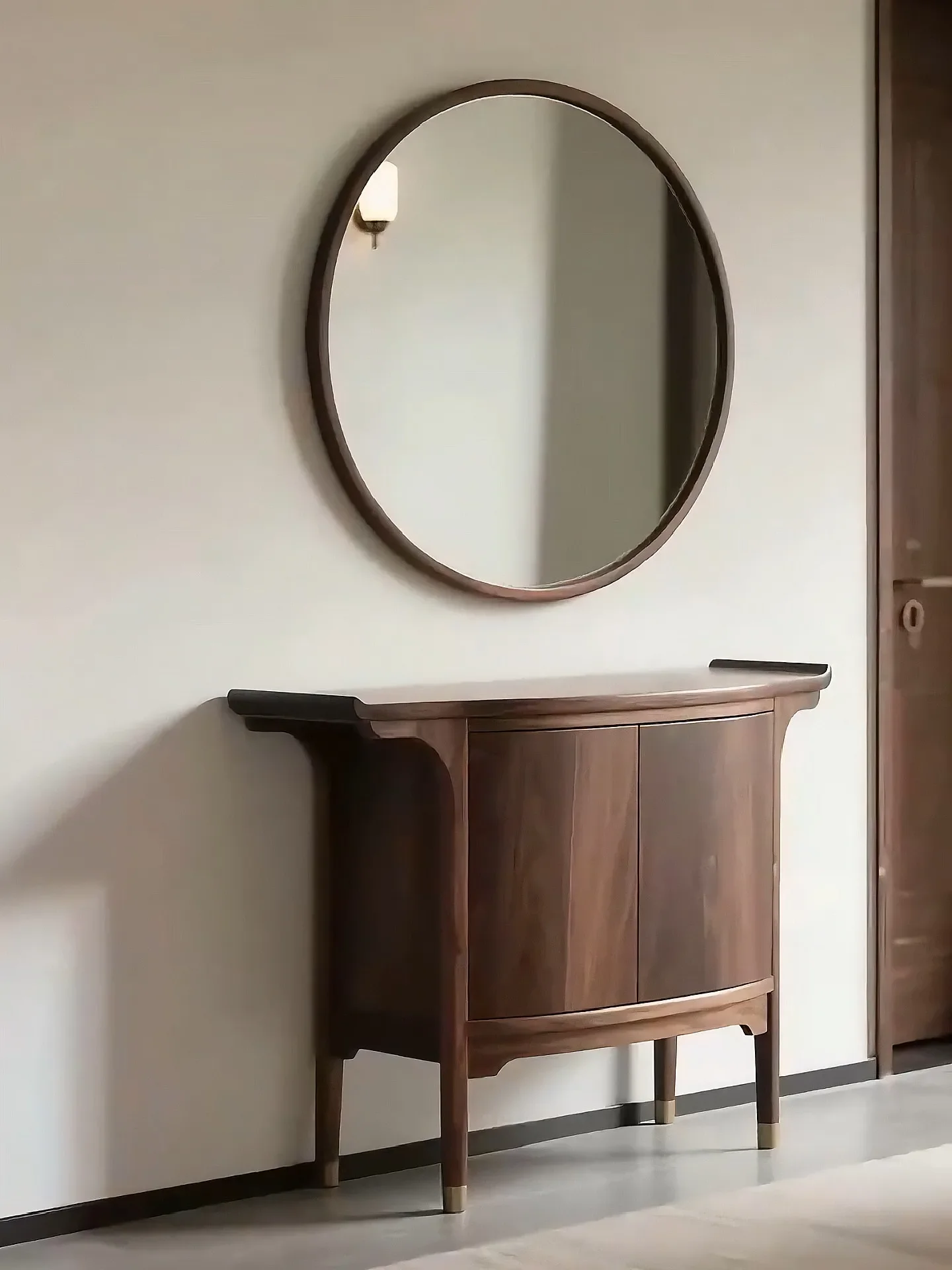 New Chinese black walnut entrance cabinet, entrance table, living room solid wood storage cabinet