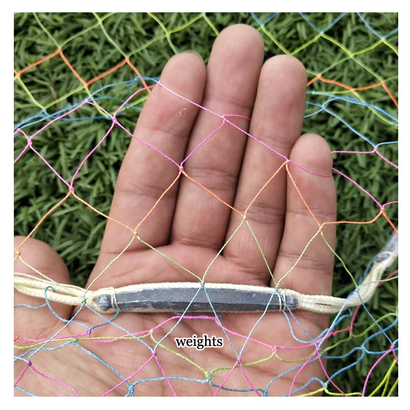 شبكة صيد عالية القوة HDPE من مادة النايلون PA بطول مخصص نمط حيدة مع ثقالة من الرصاص وجيب سفلي لصيد الأسماك