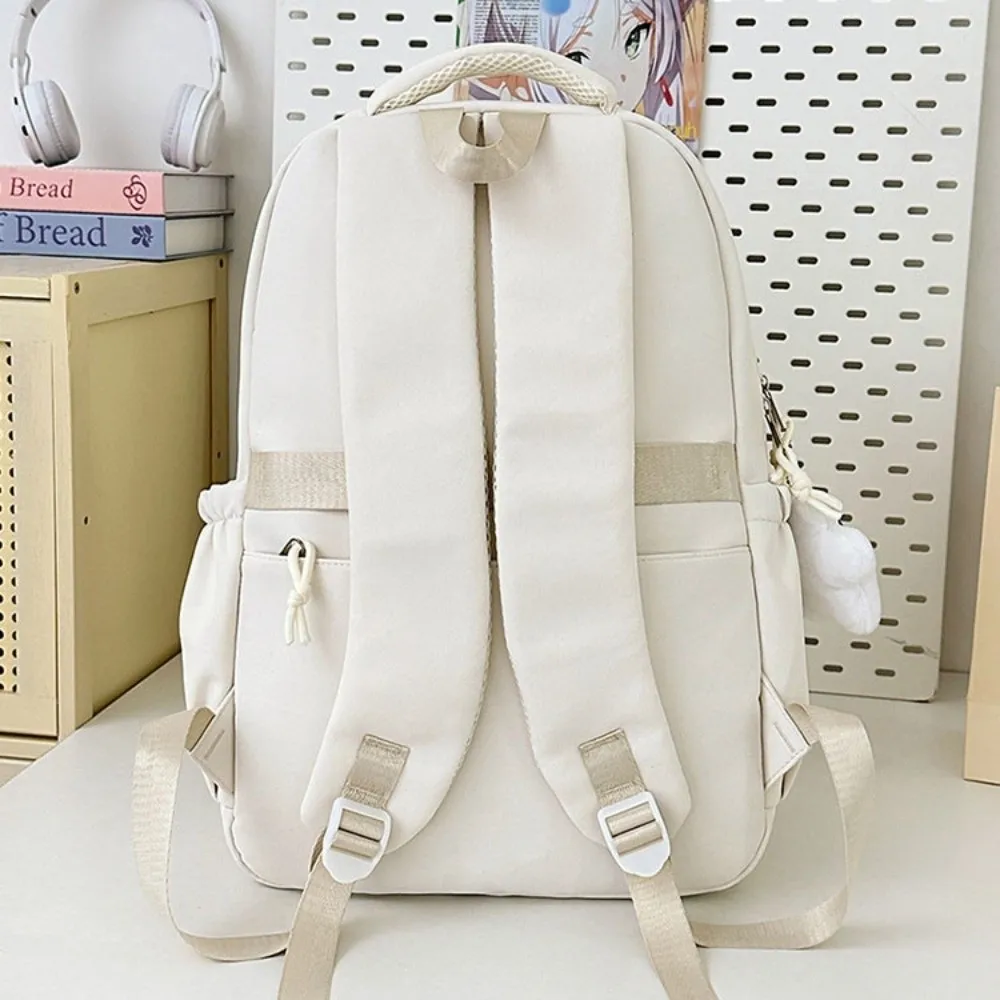 

Solid Color Nylon Ita Backpack Dustproof Transparent Students School Bag Fixed Webbing Durable Large Capacity Daypack School