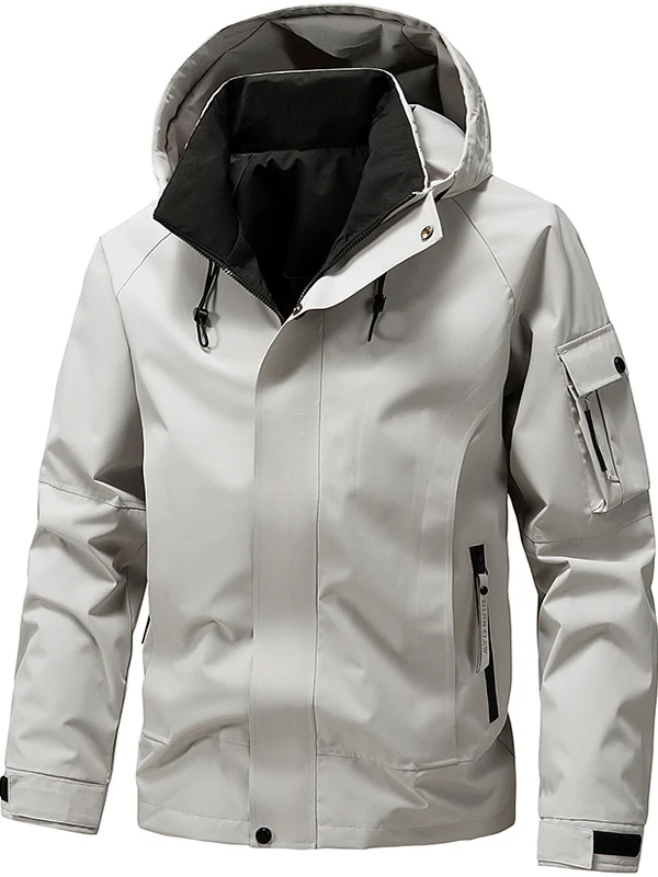 

Новинка 2025, мужская модная повседневная рабочая одежда, джет, ветровка с капюшоном, универсальная Sli из полиэфирного волокна, весенне-осенняя верхняя одежда