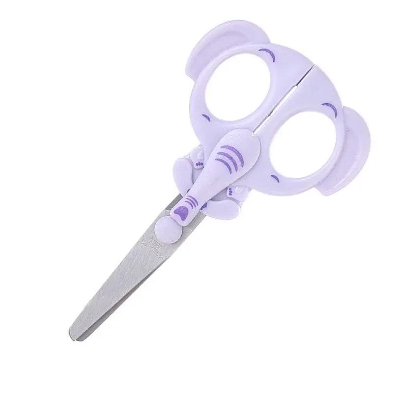 Cute Cartoon Animal Mini Scissors for Kids, Tesoura de segurança de aço inoxidável, Student Paper Cutter Tool, Material de escritório escolar