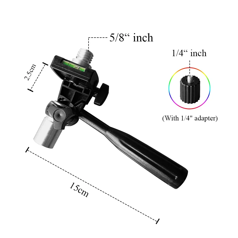 Poziom lasera regulowany statyw Adapter głowica pochylana 1/4 \