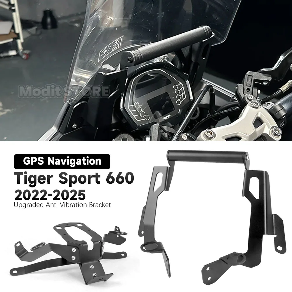 For Tiger Sport 660 2022 2023 2024 2025 Motorcycle Accessories GPS Navigation Bracket Dashboard Stabilizer Anti Vibration Bracke