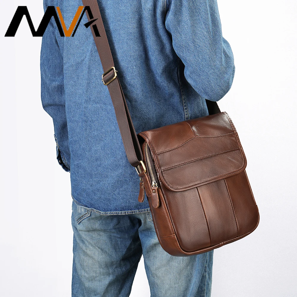 

MVA Messenger Bag Men's Genuine Leather Bags for Men Vintage Crossbody Shoulder Bag Leather Men Messenger Bags Handbags Man