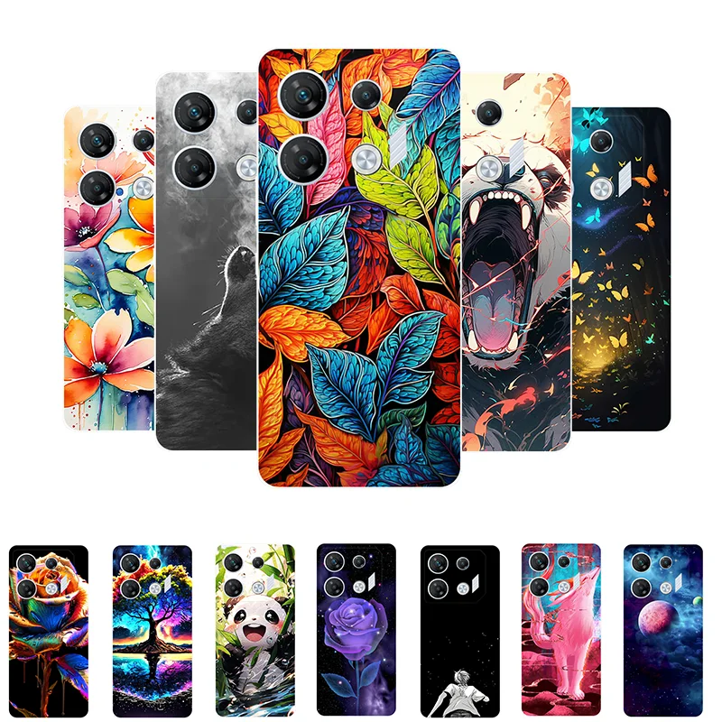 

For Infinix GT 10 Pro 5G Case X6739 Leaves Panda Soft Silicone Back Cover for Infinix GT 10Pro Bumper GT10Pro Phone Case