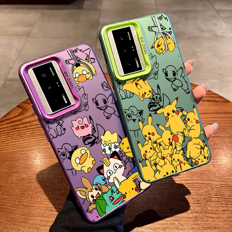 Anime P-Pokemones P-Pikachus For Xiaomi Redmi Note 14 13 13R 12 12S 12R 11E 11 11S 10 10S 9 5G Colorful Silver TPU Phone Case