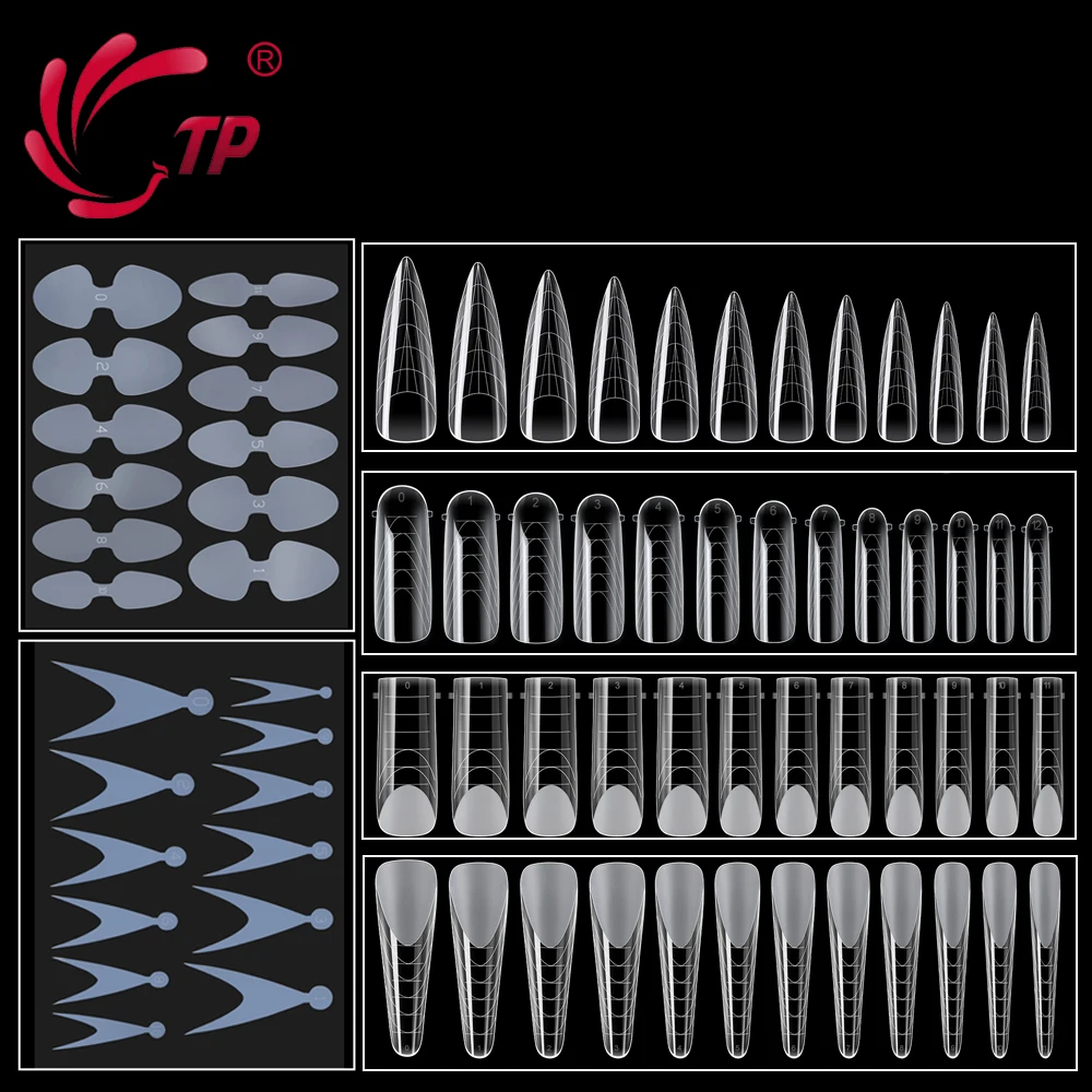 TP 98pcs Duet System Matte Nail Dual Forms with 24pcs French Line Nail Sticker For Fake Nail Extension Tip Top Mold Forms Tools