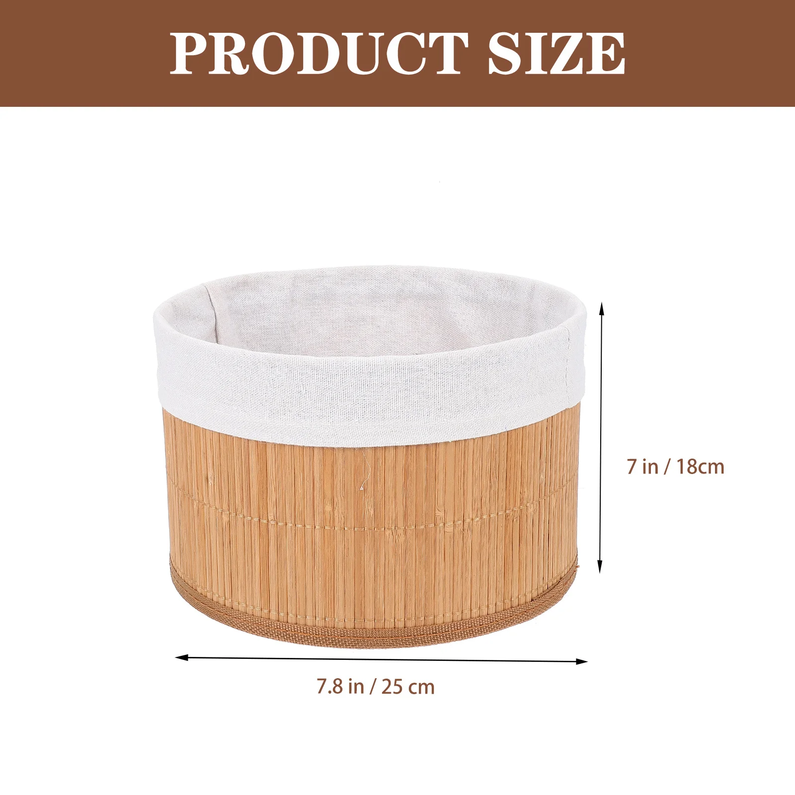 3Pcs Round Bamboo Woven Basket Storage Organizer for Home Office Desktop Fruit Snack Desk Organizer Woven Storage Basket