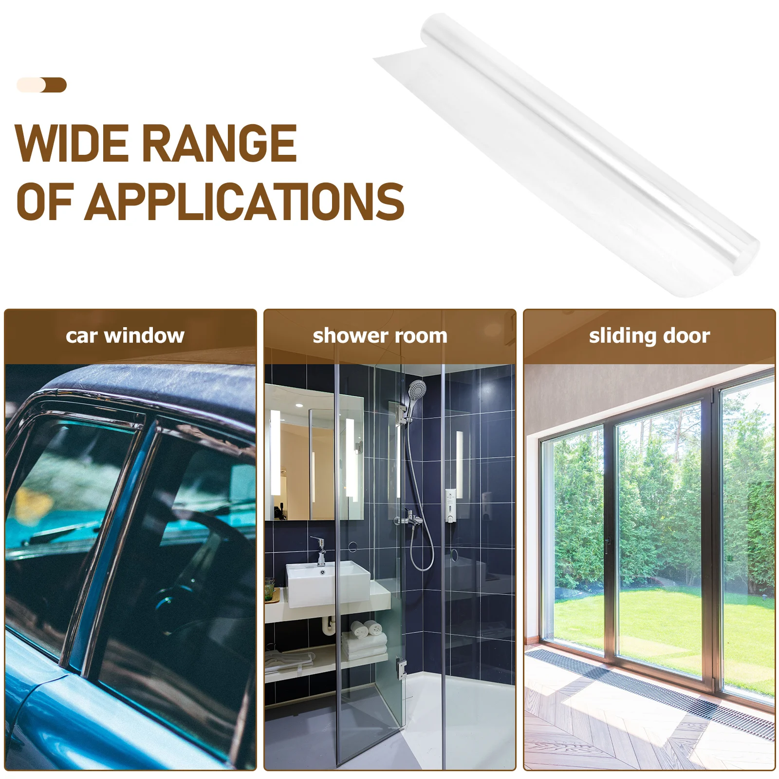 Explosion-Proof Film 4Mil Thick Shatterproof Glass Protective Film for Home Car Security Transparent High Strength Bubble-Free