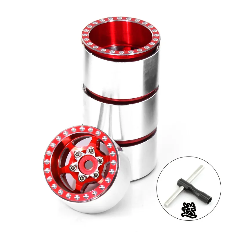 1 set 1.0 Inch Aluminum Alloy Wheel Hub Metal Wheel Rims for 1/18 TRX4M Land Rover Range Rover SCX24 RC Crawler