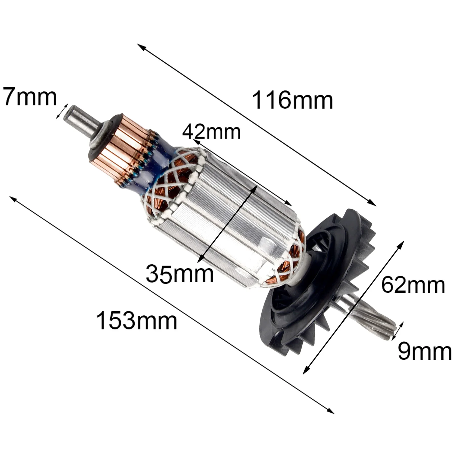 For GBH2-26 GBH2-26DRE 7-Teeth Rotor Armature Anchor Motor Replacement Part For Electric Rotary Hammer Drill Power Tool