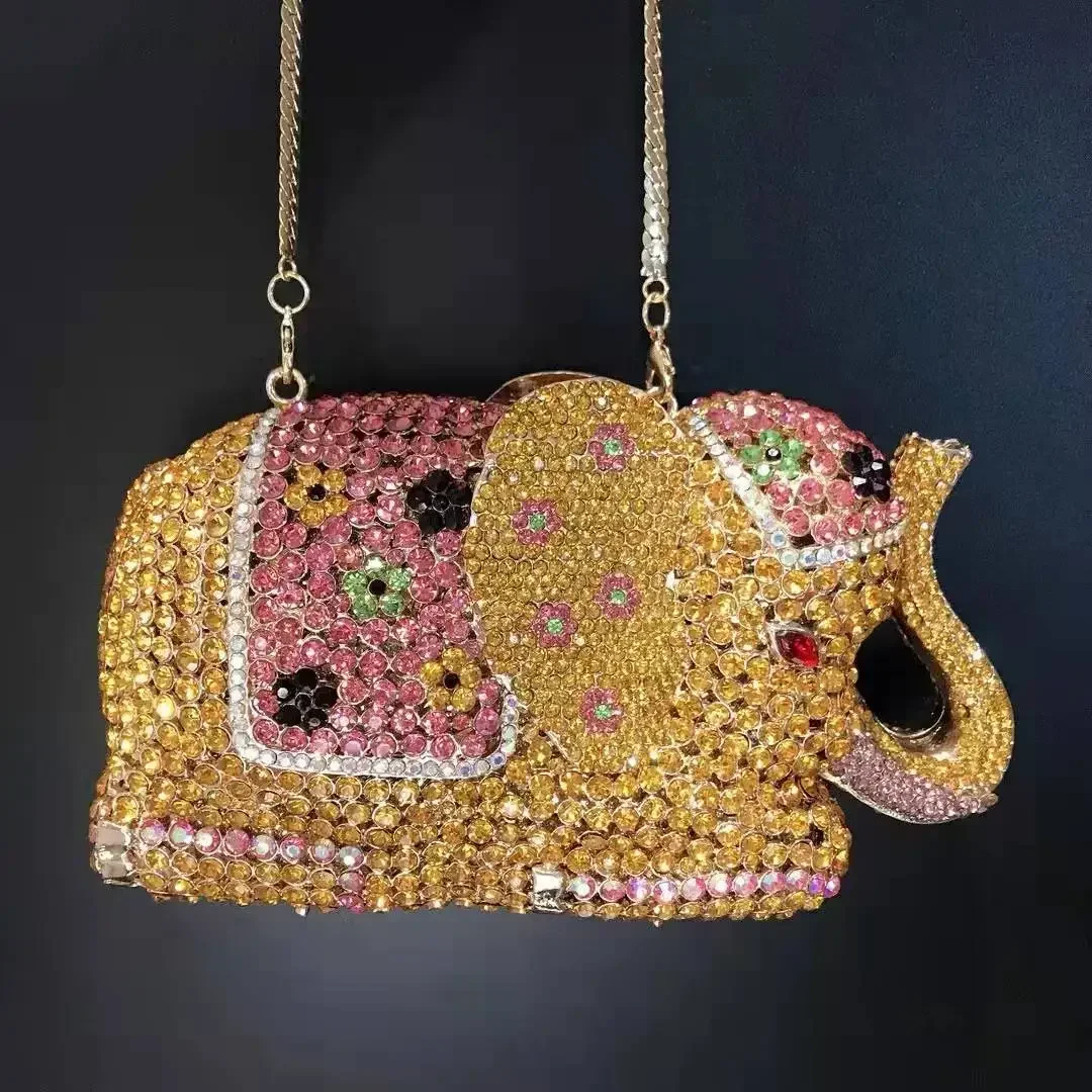 

Elephant Shape Women Evening Bags And Clutches Party Bridal Dinner Crystal Handbags Diamond Female Wedding Cocktail Purse