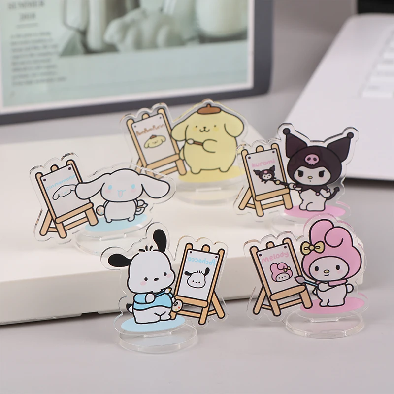 Criativa Sanrio Melody Kuromi Cinnamoroll Marca Acrílica, Desktop Inspirational Learning Decoração