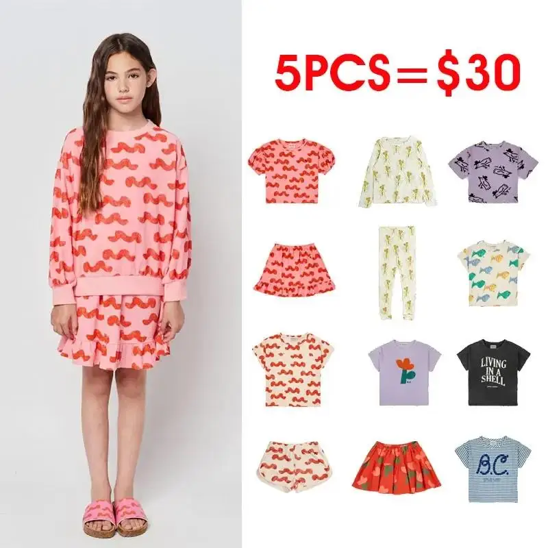 Clearance 2024 Wyn BC Summer Kids Clothes Girls Pants Skirts Baby Children's Short Sleeve T Shirts Skirts Clothings Top