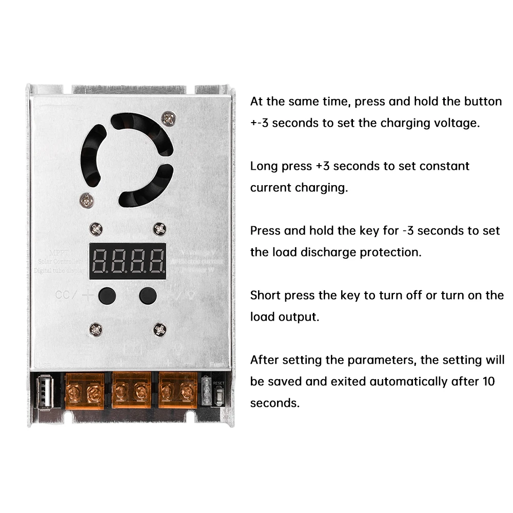 20A MPPT Solar Controller DC18~80V Input Adjustable Buck Controller 12V 24V Auto Recognition High Efficiency Voltage Inverter