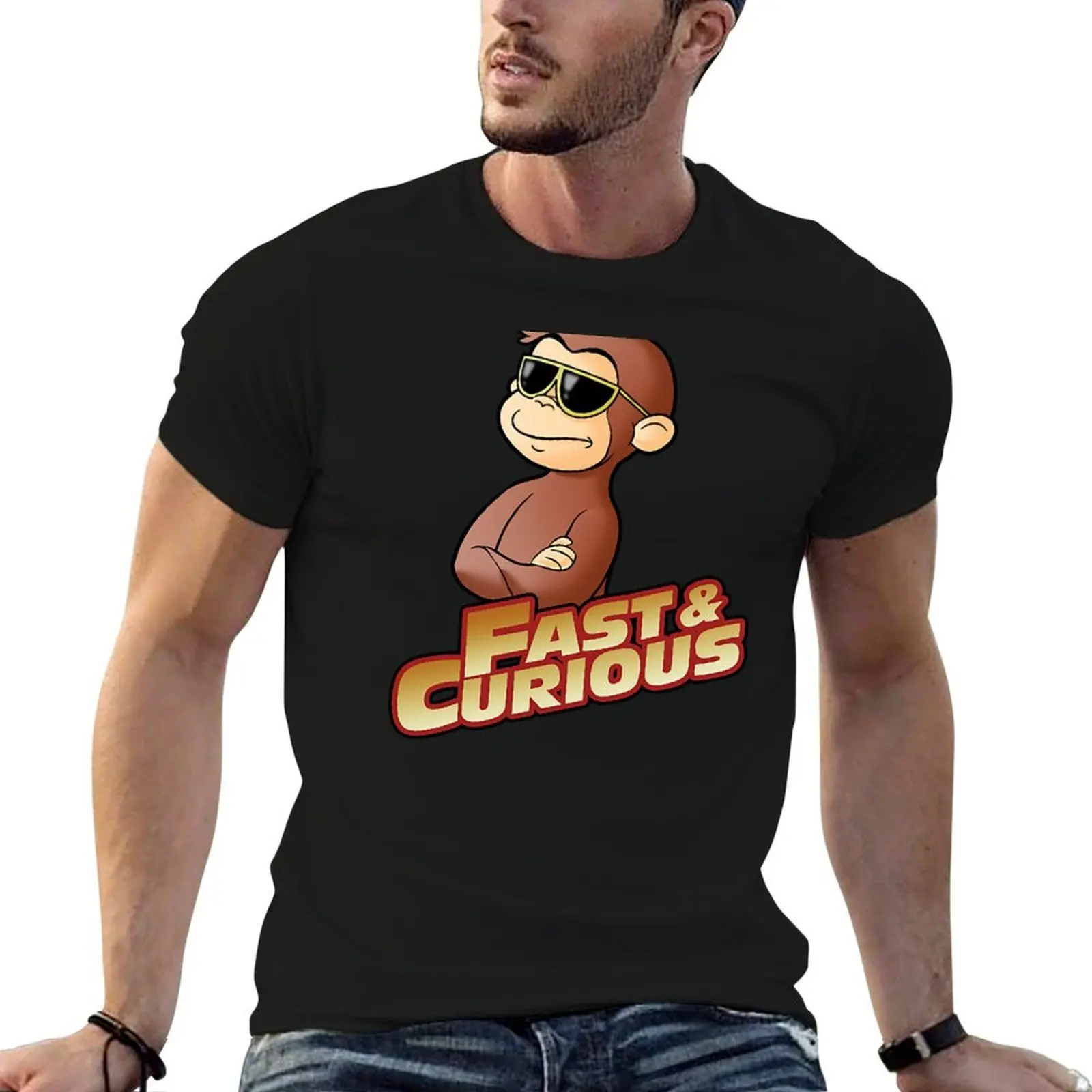 Curious George T-Shirt man t shirt designer t shirts for man pack cotton man graphic t shirt T-shirt