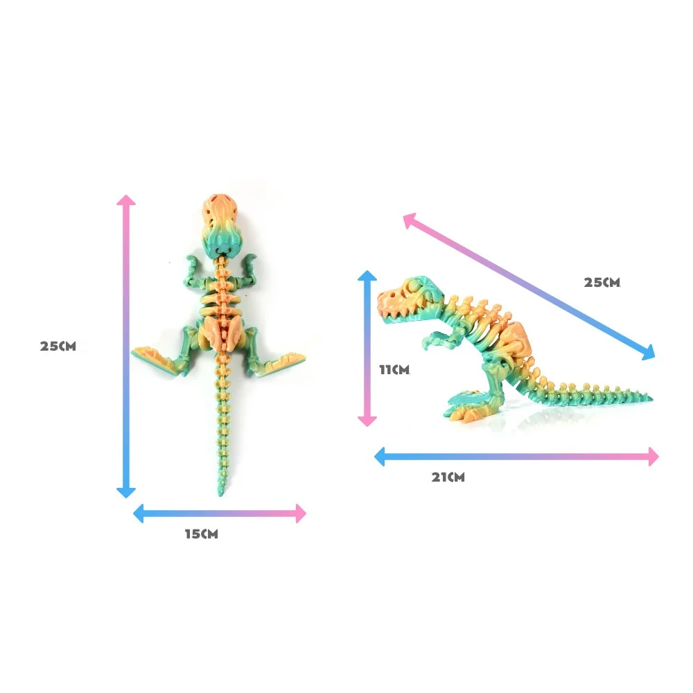 Figurines Miniatures 3D Printing Tyrannosaurus Rex Stall Market Dragon Ornaments Gift Joints Can Move Freely. Mouth Dinosaur