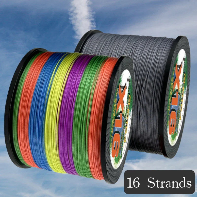 300-500M Multi-color Braided Wire Multifilament PE Fishing Line 16-strands Super Strong Trolling 25-200LB Sea Saltwater Thread