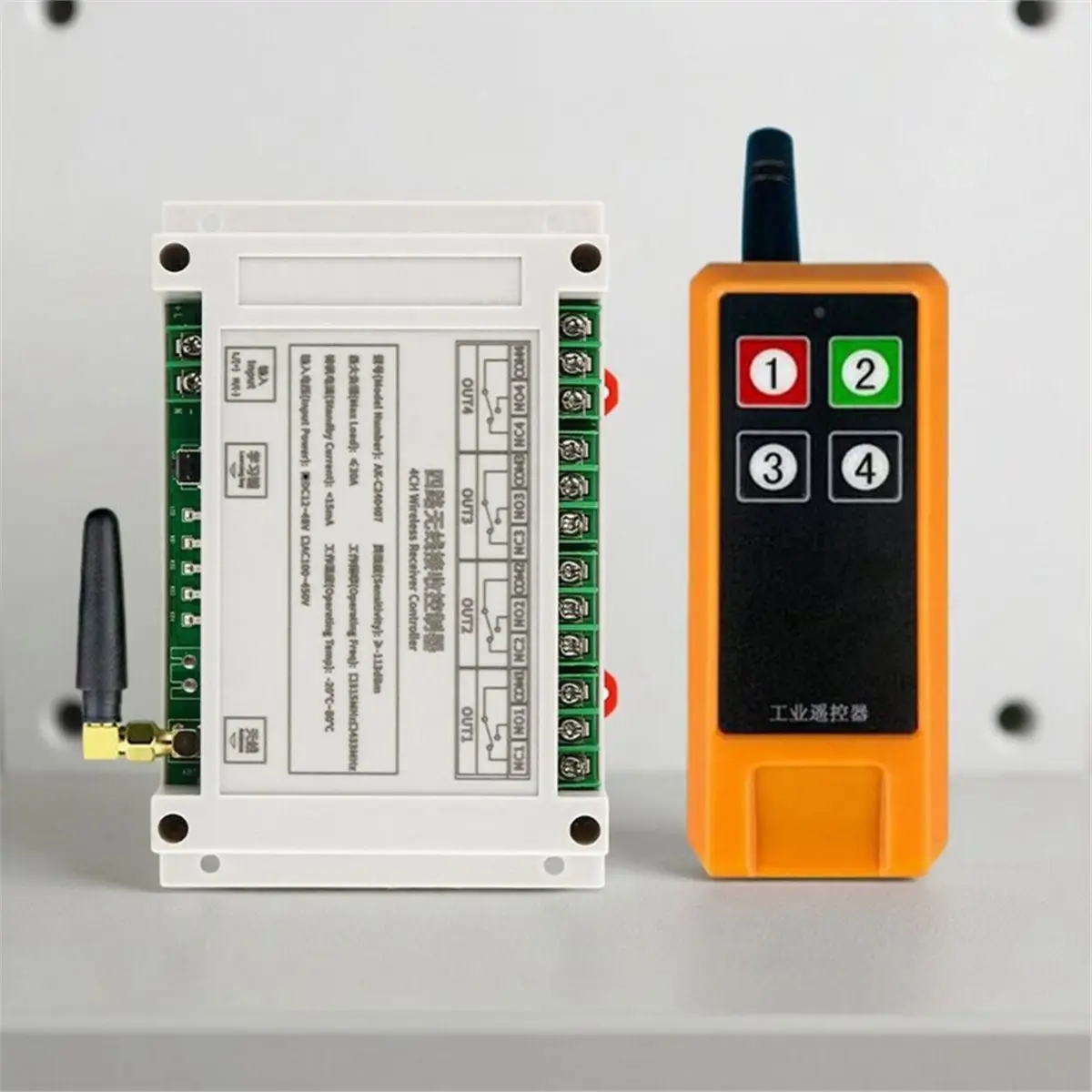 DC12V-48V 4CH Wireless Remote Control 30A Garage Doors Switch Transmitter LED Light Switch Relay+RF433Mhz Remote
