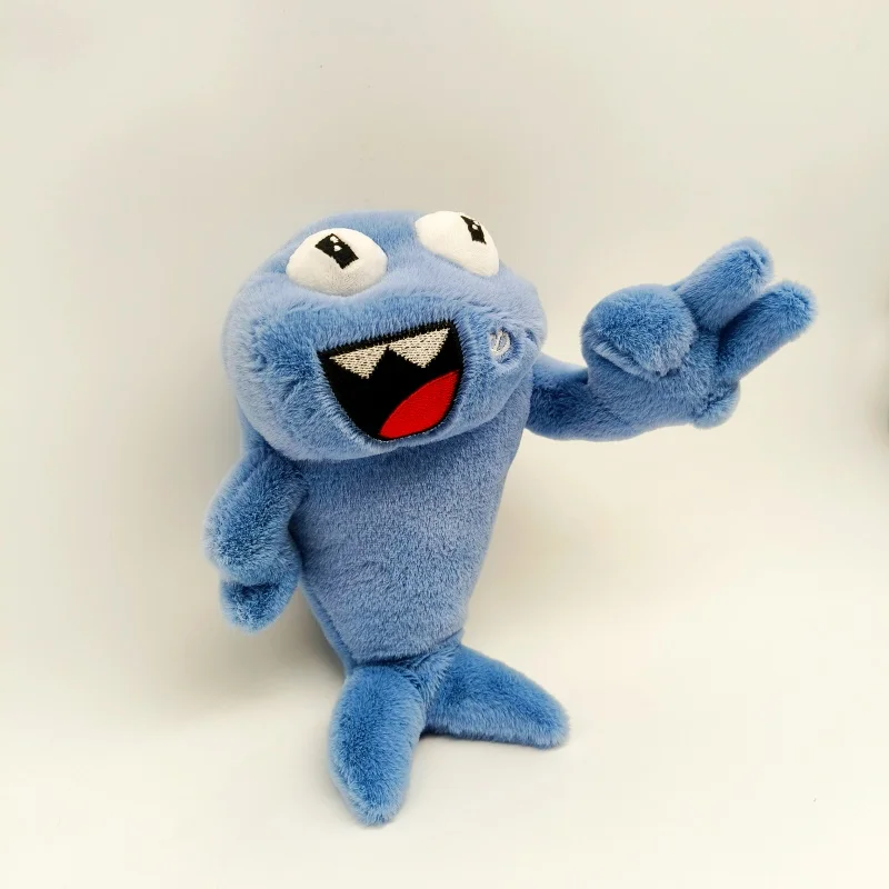 Cartoon Dolphin Stuffed Toy 20x10x25cm Light Blue Marine Animal Plush With Upright Pose for Cozy Bedroom Decor Accent