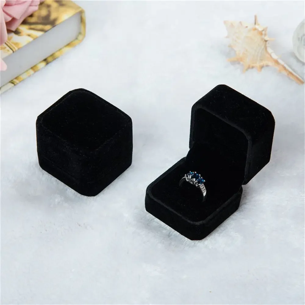 Platz Rot Verlobung Samt Ohrring Ring Box Organizer Für Valentinstag Geschenk Hochzeit Ring Vitrine Schmuck Verpackung Großhandel
