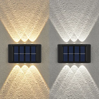 6LED Güneş Işıkları, Dış Mekan Atmosfer Duvar Lambası, Bahçe Yard Sokak Balkon Teras Kamp Dekor için Yukarı Ve Aşağı Işık Kontrolü